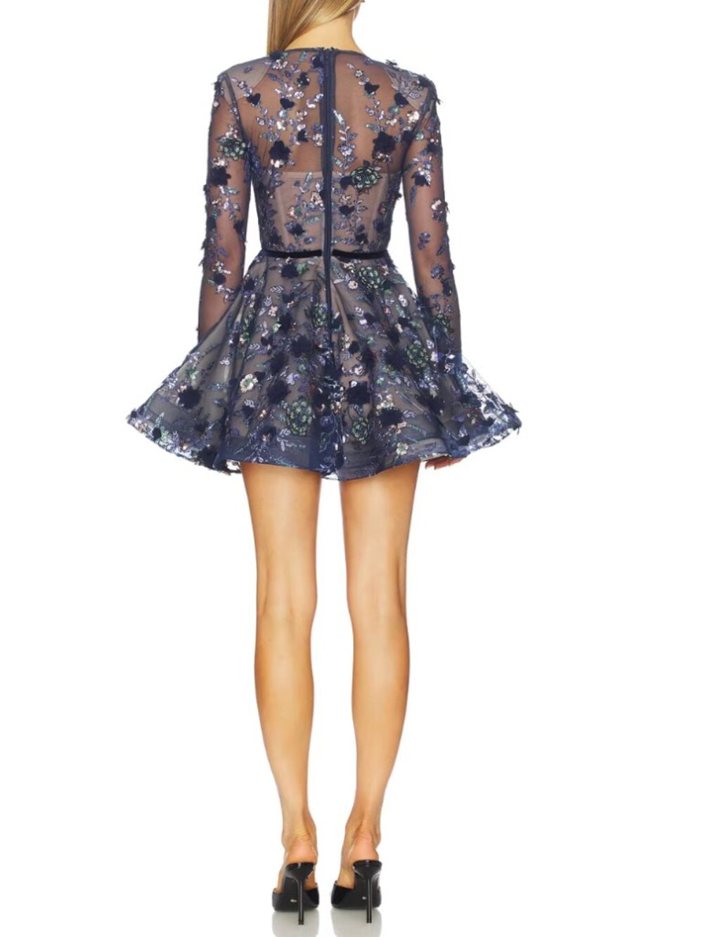 Bronx and Banco Talulah Mini Dress Medium Navy Blue Multi Sequin Party Cocktail - Picture 2 of 8